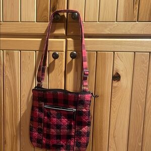 Vera Bradley Bold Red and Black Plaid Shoulder Bag